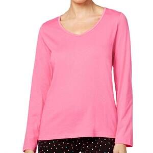 NEW CHARTER CLUB LUXURY women's long sleeve pajama top in pink